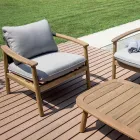Rosira Gartenlounge-Set aus Akazienholz mit Seil- und grauen Kissen Viadurini