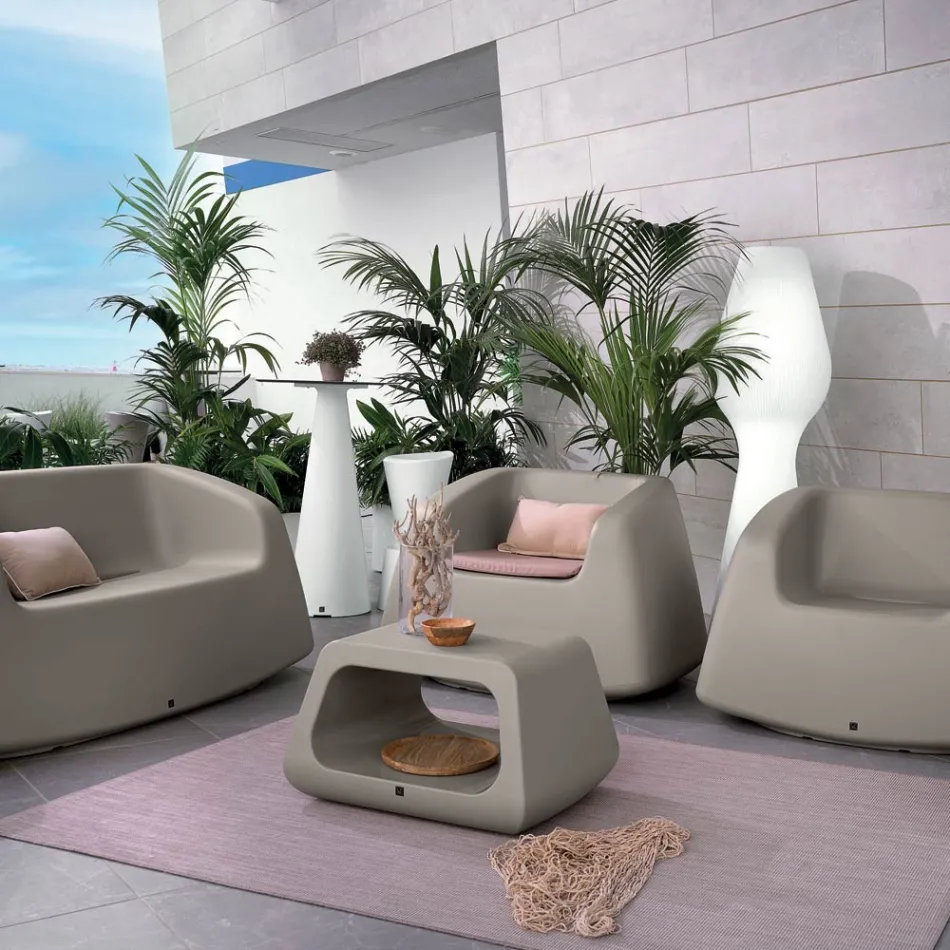 Garden Lounge aus farbigem Polyethylen Made in Italy 4 Stück - Nibs Viadurini