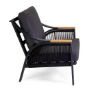 Wohnzimmer aus Aluminium mit Armlehnen aus brasilianischem Teakholz - Tagebuch Viadurini