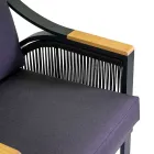 Wohnzimmer aus Aluminium mit Armlehnen aus brasilianischem Teakholz - Tagebuch Viadurini