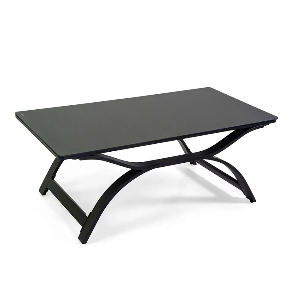 Wohnzimmer aus Aluminium mit Armlehnen aus brasilianischem Teakholz - Tagebuch Viadurini