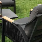 Wohnzimmer aus Aluminium mit Armlehnen aus brasilianischem Teakholz - Tagebuch Viadurini