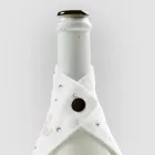 Abtropfschale aus weißem oder schwarzem Leinen mit Stickerei und Kristallen, 2 Stück – Salvino Viadurini