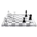 Designer-Schach- und Damespielset aus Plexiglas mit Schublade, hergestellt in Italien - Elora