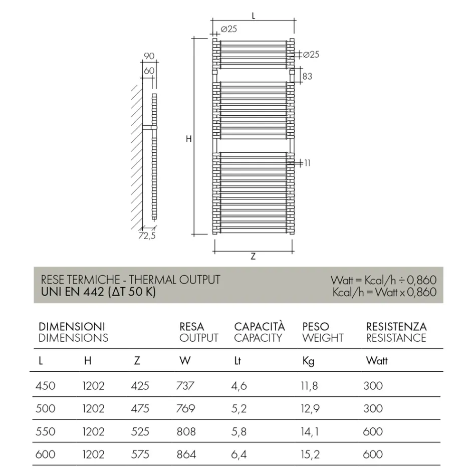Elektrischer Handtuchwärmer aus Stahl, Chrom und Gold, Made in Italy - Laura Viadurini