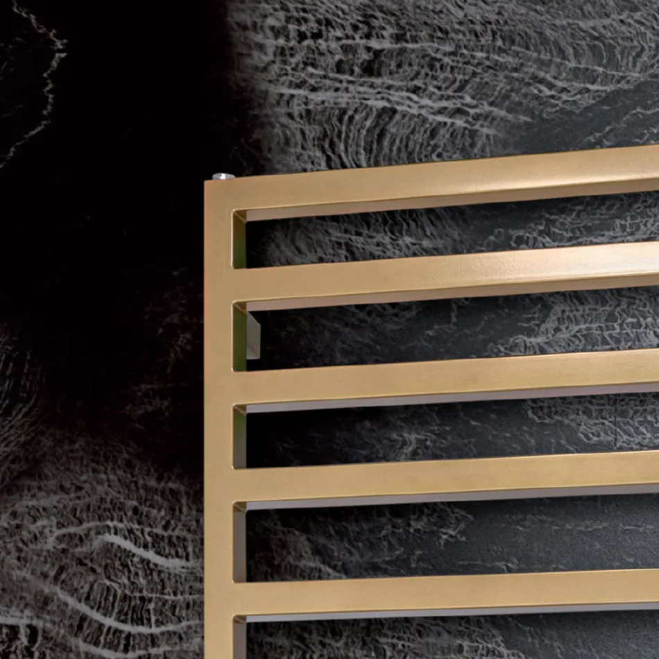 Hydraulischer Handtuchwärmer mit einfachen Linien aus Stahl, hergestellt in Italien – Pistazie Viadurini