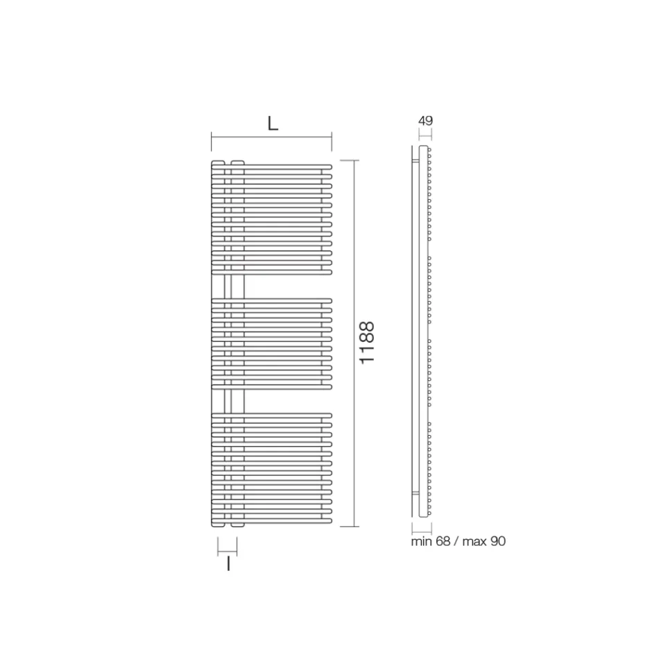 Handtuchwärmer aus Kohlenstoffstahl mit gemischtem System – Erdnüsse Viadurini