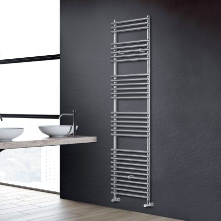 Handtuchwärmer aus Edelstahlmix mit Satin-Finish, hergestellt in Italien – Buccia Viadurini