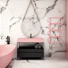 Elektrischer Handtuchwärmer Leiter rund farbiger Stahl Made in Italy - Kette Viadurini