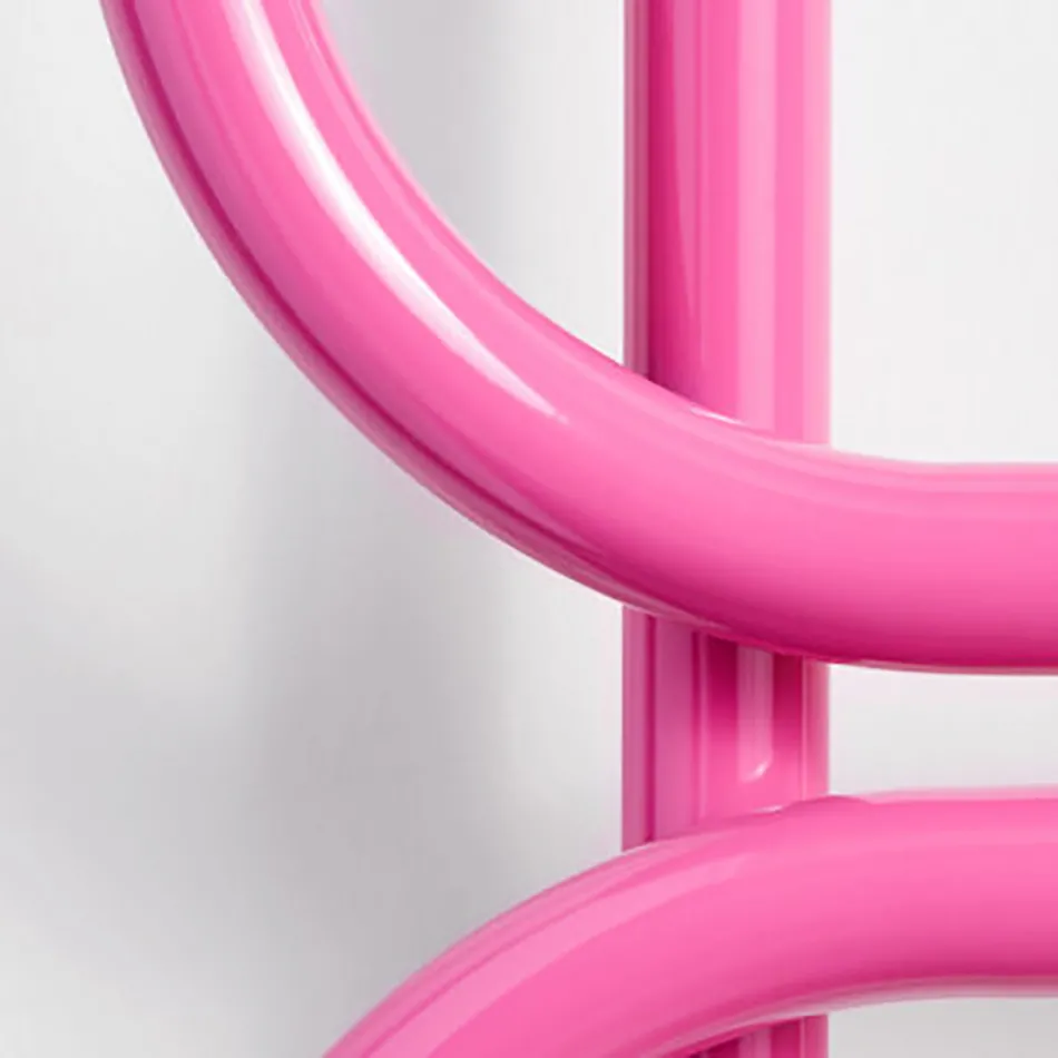 Elektrischer Handtuchwärmer Leiter rund farbiger Stahl Made in Italy - Kette Viadurini