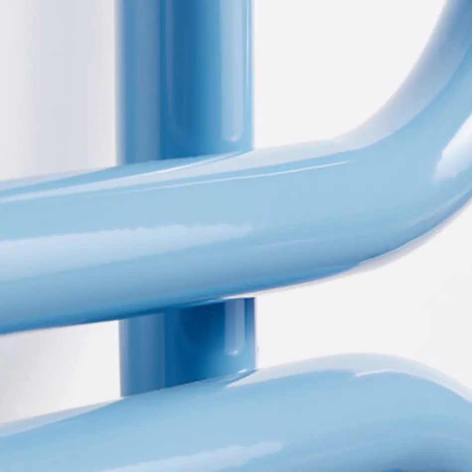 Elektrischer Handtuchwärmer Leiter rund farbiger Stahl Made in Italy - Kette Viadurini