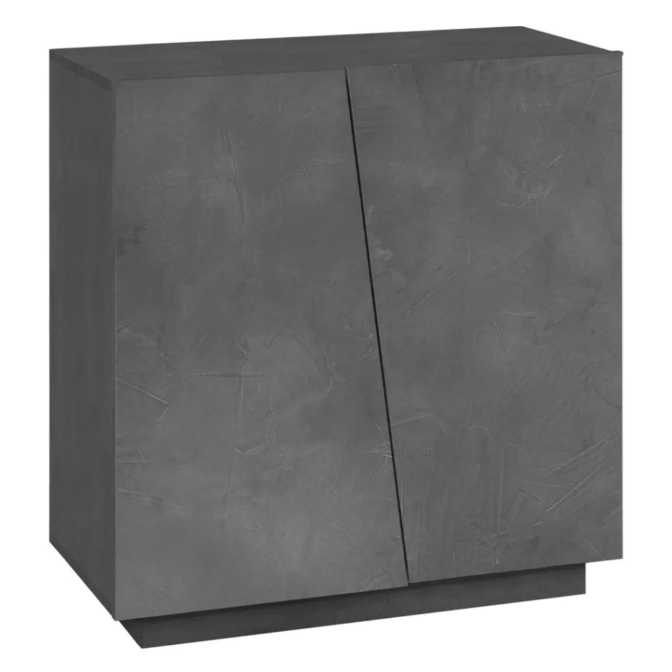 2-türiger Schuhschrank aus nachhaltigem Melaminholz in Weiß oder Schiefer - Joris Viadurini