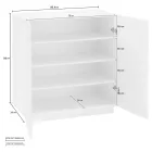 2-türiger Schuhschrank aus nachhaltigem Melaminholz in Weiß oder Schiefer - Joris Viadurini