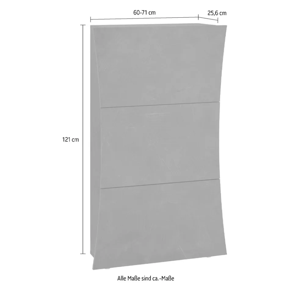 Schuhschrank mit 3 Türen aus gewölbtem glänzend weiß lackiertem Holz - Sabine Viadurini