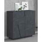 Hohes oder niedriges Schuhregal in nachhaltigem Holzdesign mit 2 oder 4 Türen - Fjona Viadurini