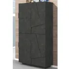 Hohes oder niedriges Schuhregal in nachhaltigem Holzdesign mit 2 oder 4 Türen - Fjona Viadurini