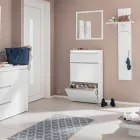 Schuhschrank Weiß oder Anthrazit 3 Türen Nachhaltiges Holzdesign - Emanuelito Viadurini