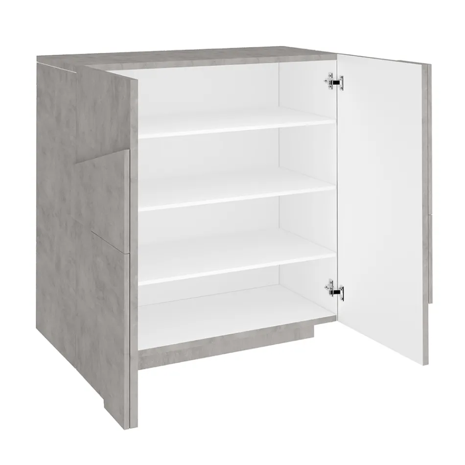 Indoor-Schuhschrank mit 2 Melamintüren Made in Italy - Naditza Viadurini