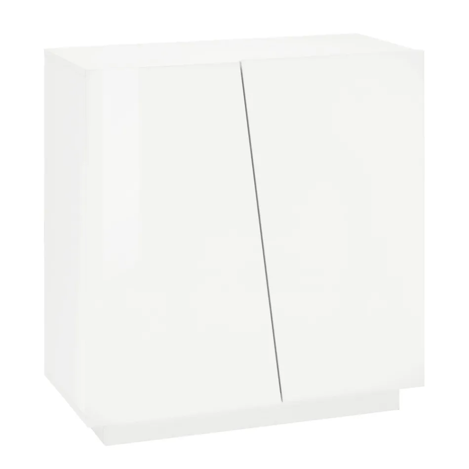 Schuhschrank für Wohnzimmer mit 2 Türen aus Melamin Made in Italy - Popilio Viadurini