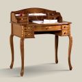 Schreibtisch 7 Schubladen Walnussholz mit Intarsien Made in Italy - Katerine