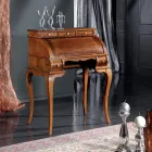 Klassischer Schreibtisch 5 Schubladen aus Holz und Intarsien Made in Italy - Hastings Viadurini