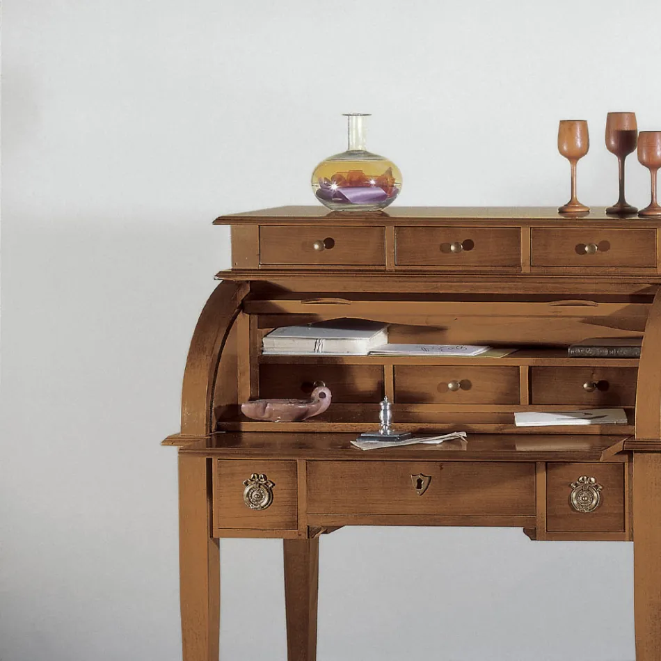 Schreibtisch mit 6 Außenschubladen, 3 Innenschubladen und 1 Fach, hergestellt in Italien – Marte Viadurini