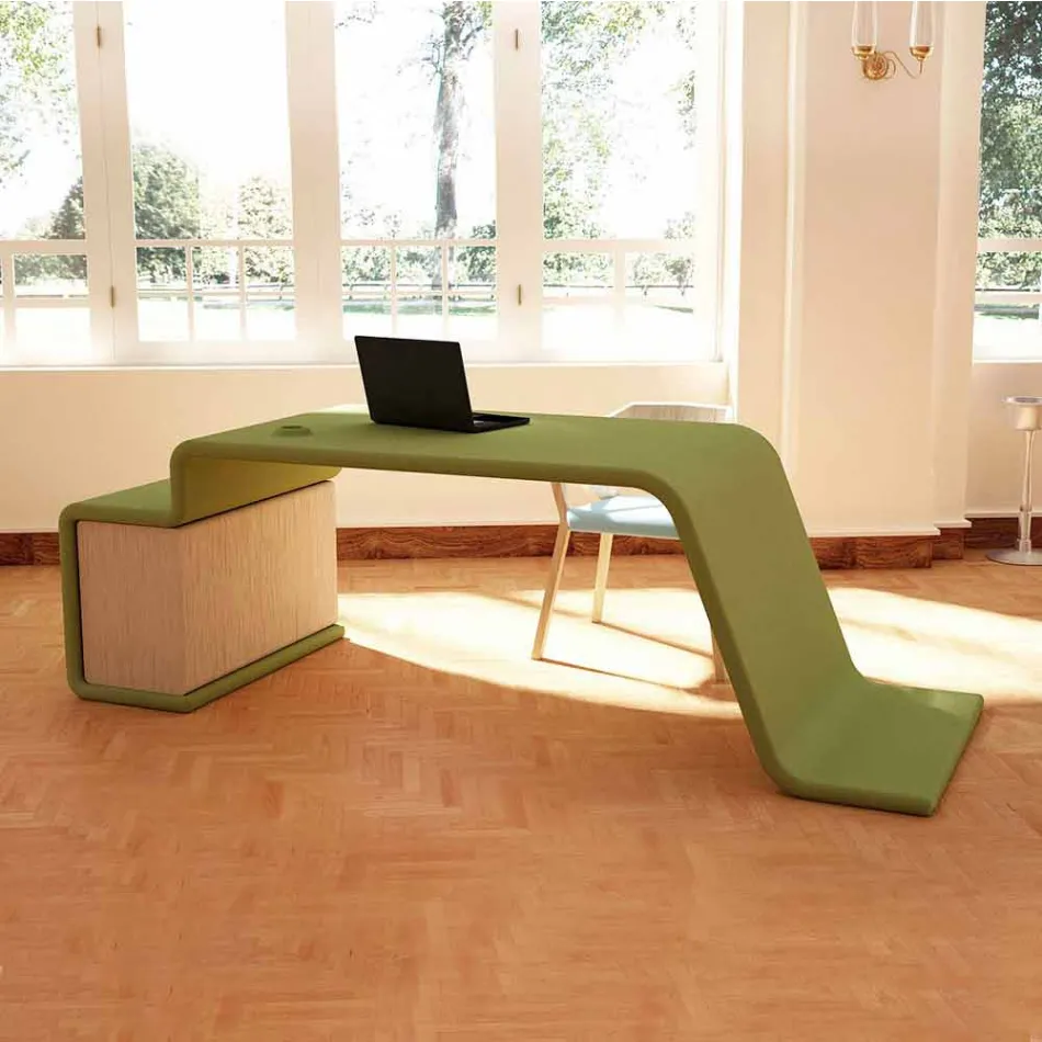 Hergestellt in Italien, Terralba, Schreibtisch aus Holz mit Schubladen. Viadurini