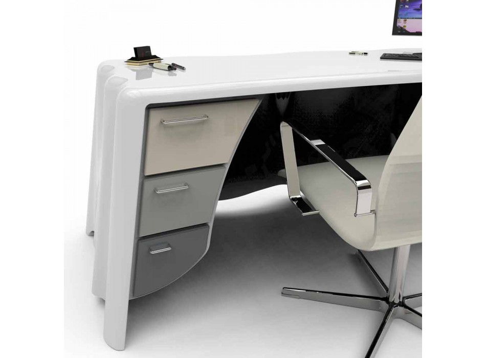 Modernes Design Büro-Schreibtisch von Stoff, Made in Italy Viadurini