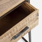 Homemotion Schreibtisch aus Stahl und Akazienholz mit 2 Schubladen - Benver Viadurini