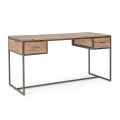Homemotion Schreibtisch aus Stahl und Akazienholz mit 2 Schubladen - Benver