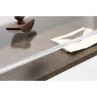 Schreibtisch aus transparentem Plexiglas mit Design-Holzregal - Carducci Viadurini