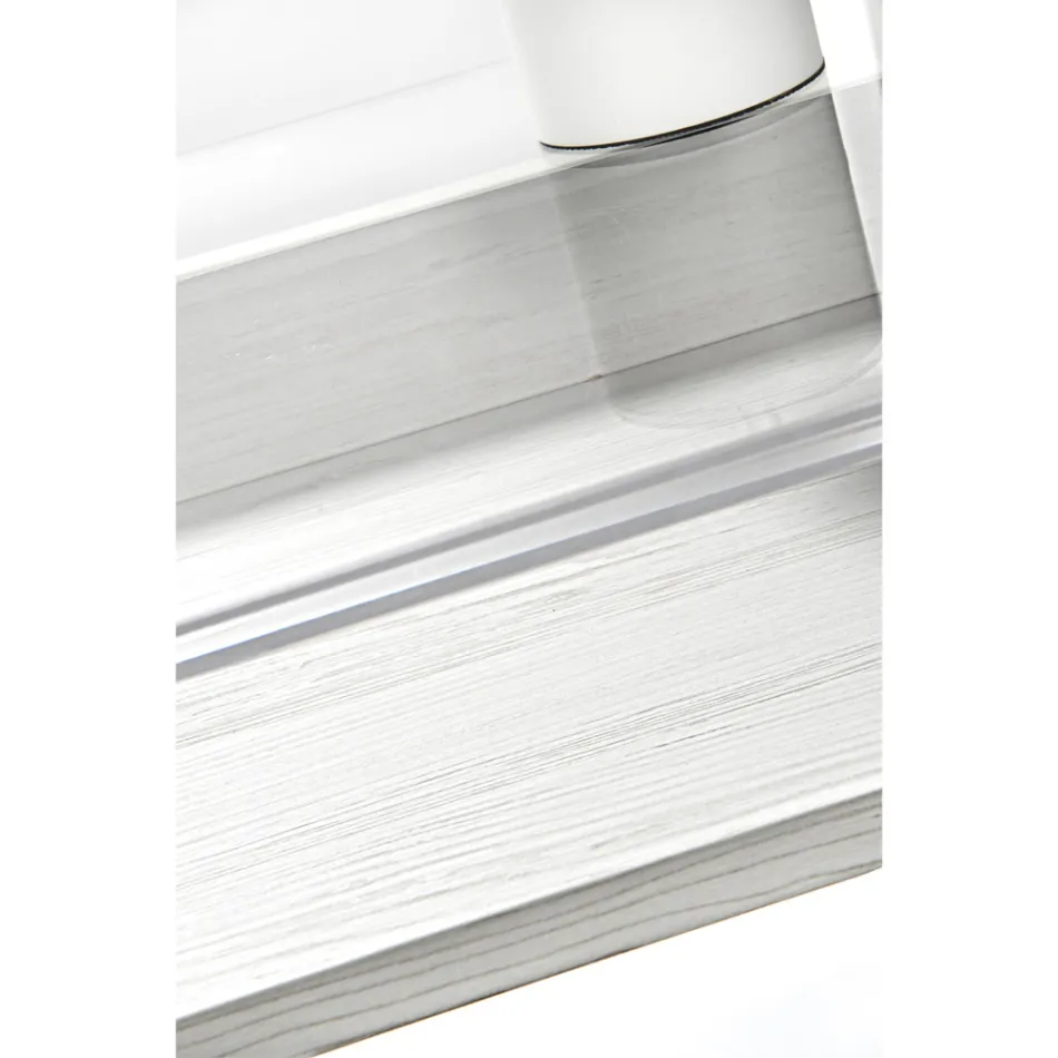 Schreibtisch aus transparentem Plexiglas mit Design-Holzregal - Carducci Viadurini