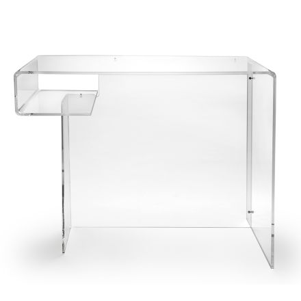 Schreibtisch aus transparentem Plexiglas mit Regal Made in Italy - Studiorum Viadurini
