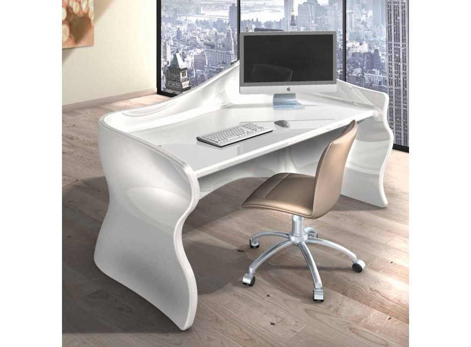 Moderner Schreibtisch Büro Veil, made in Italy Viadurini