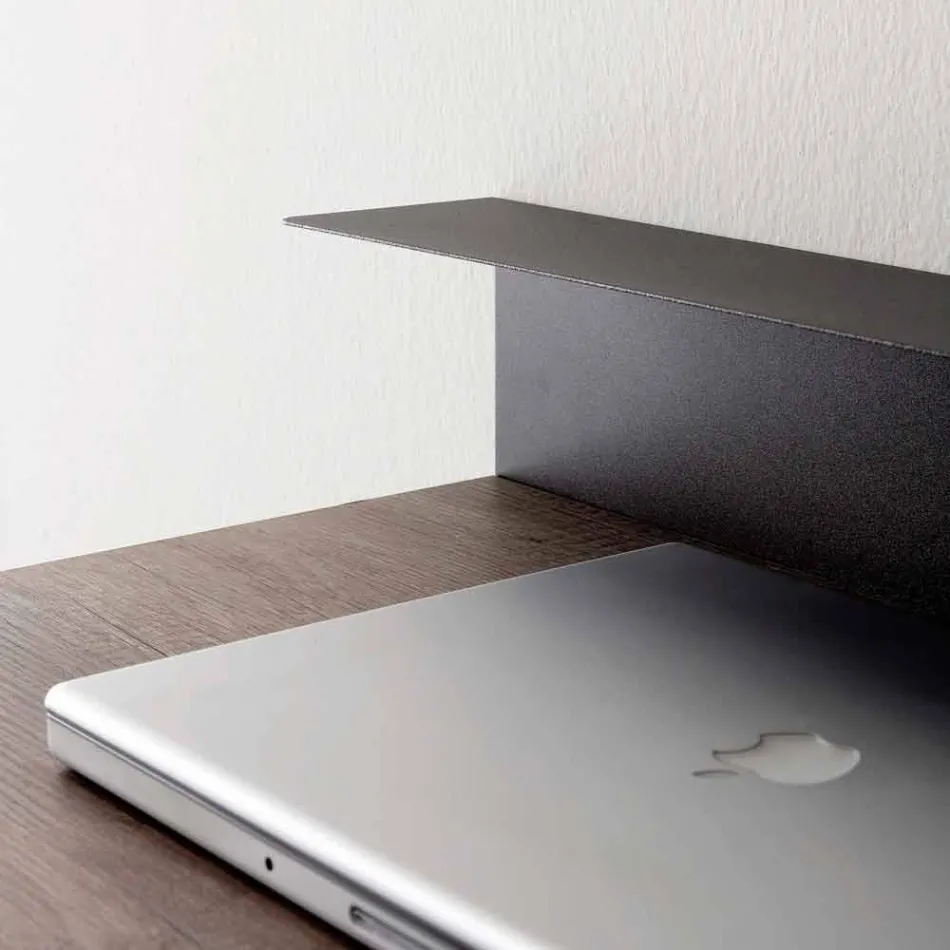 Moderner Schreibtisch aus Metall und Melamin mit Schublade Made in Italy - Iridio Viadurini