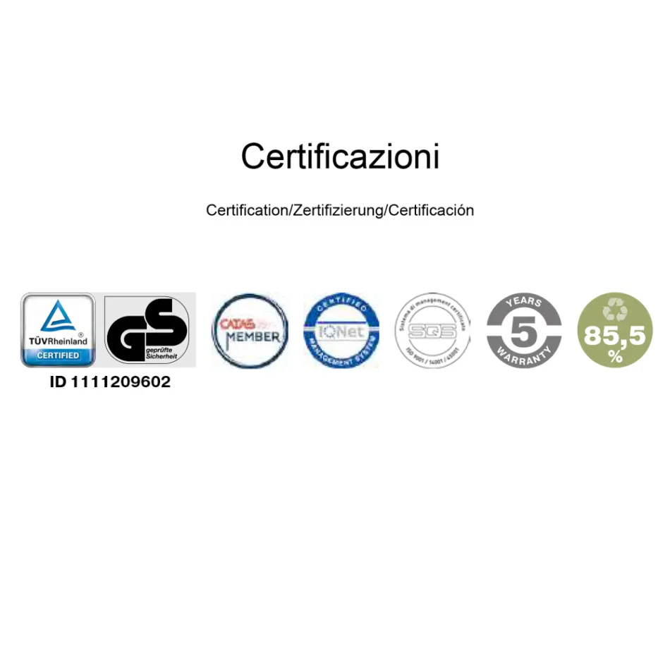 Hoher ergonomischer Bürodrehstuhl mit Rollen und Armlehnen - Filanna Viadurini