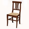 Klassischer Stuhl aus Buchenholz und Stroh Made in Italy Design - Claudie