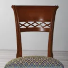 Klassischer Stuhl aus Buchenholz mit verzierter Rückenlehne und Stoff - Milissa Viadurini