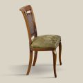 Klassischer Walnussholzstuhl mit gepolstertem Sitz Made in Italy - Barock