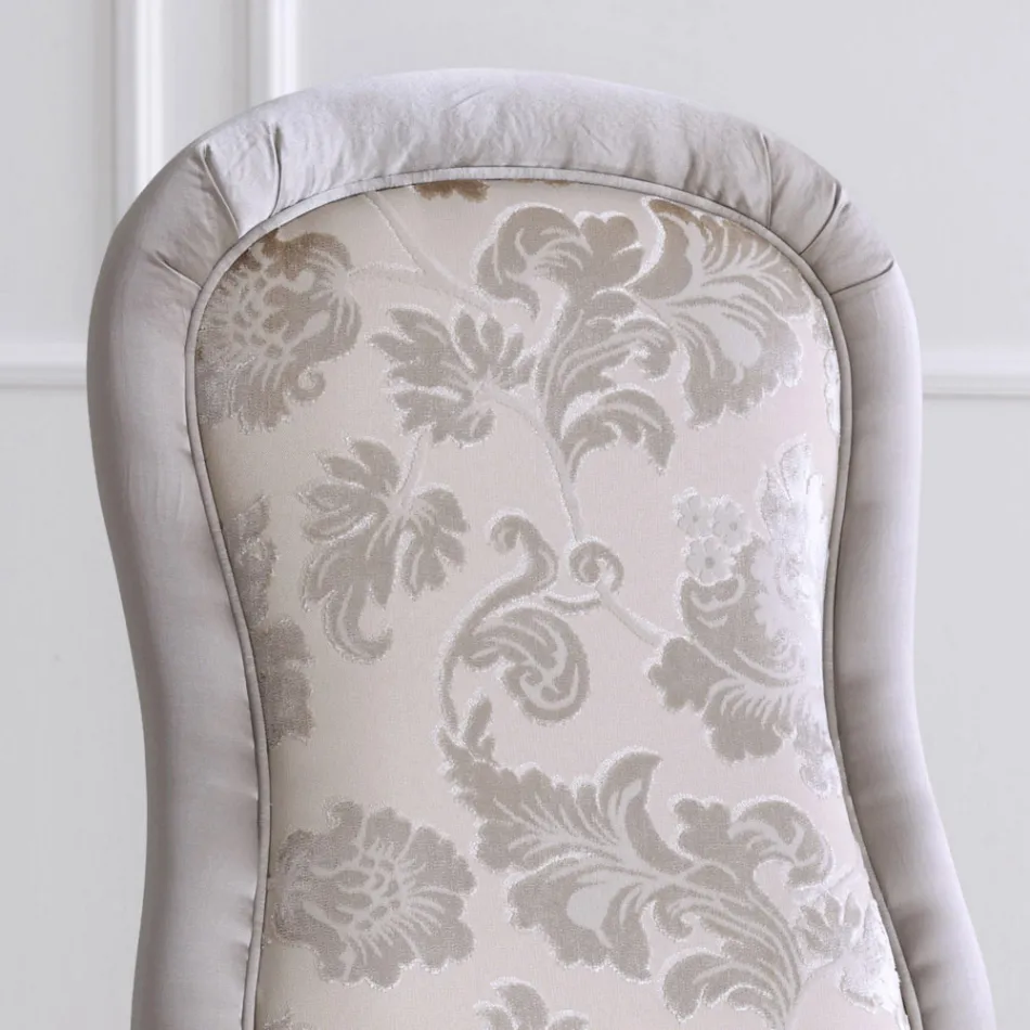 Klassischer Stuhl aus Walnussholz und gepolstertem Stoff Made in Italy - Barock Viadurini