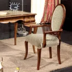 Klassischer Stuhl aus Holz und Stoff mit oder ohne Armlehnen Made in Italy - Ellie Viadurini