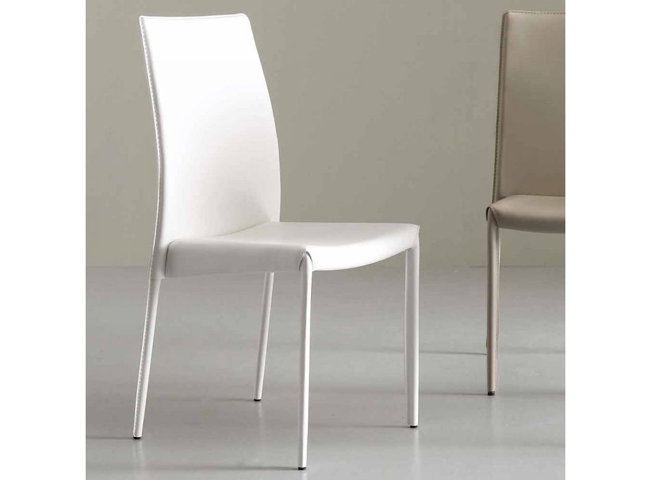 Stuhl komplett mit Kunstleder bezogen, Modern- Eloisa Viadurini