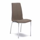 Stuhl mit verchromtem Metallgestell und Bezug aus Kunstleder Ilda, 4 pz Viadurini