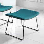 Stuhl mit Fußstütze aus Vulcano-Stoff und Metallbeinen Made in Italy - Amane Viadurini