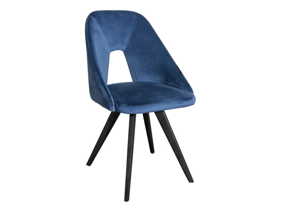 Stuhl mit Metallstruktur und Samtsitz Made in Italy - Mathias Viadurini