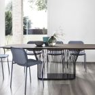 Gepolsterter Küchenstuhl aus Stoff und Metall Made in Italy 2 Stück - Sangria Viadurini
