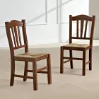 Küchenstuhl aus Buchenholz und Stroh Italienisches klassisches Design - Hegel Viadurini