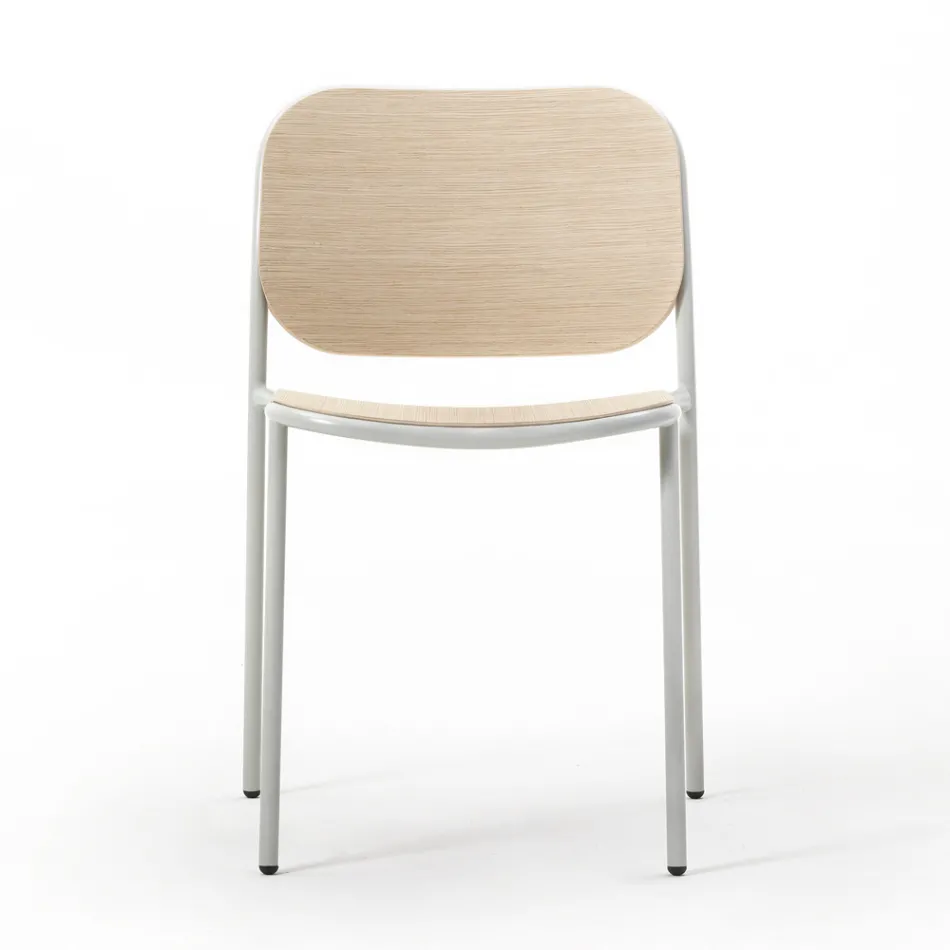 Küchenstuhl aus Holz und lackiertem Metall Made in Italy 2 Stück - Saffia Viadurini