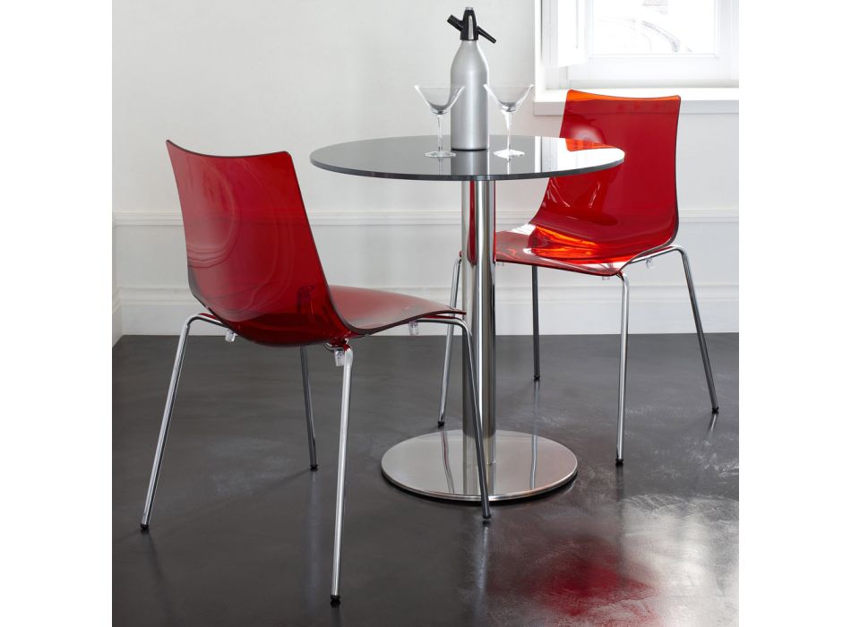 Küchenstuhl aus Polycarbonat und Stahl Made in Italy 4 Stück - Fedora Viadurini