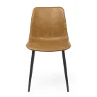 Vintage Design Küchen- oder Wohnzimmerstuhl aus Stahl und Kunstleder 2 Stück - Rekko Viadurini